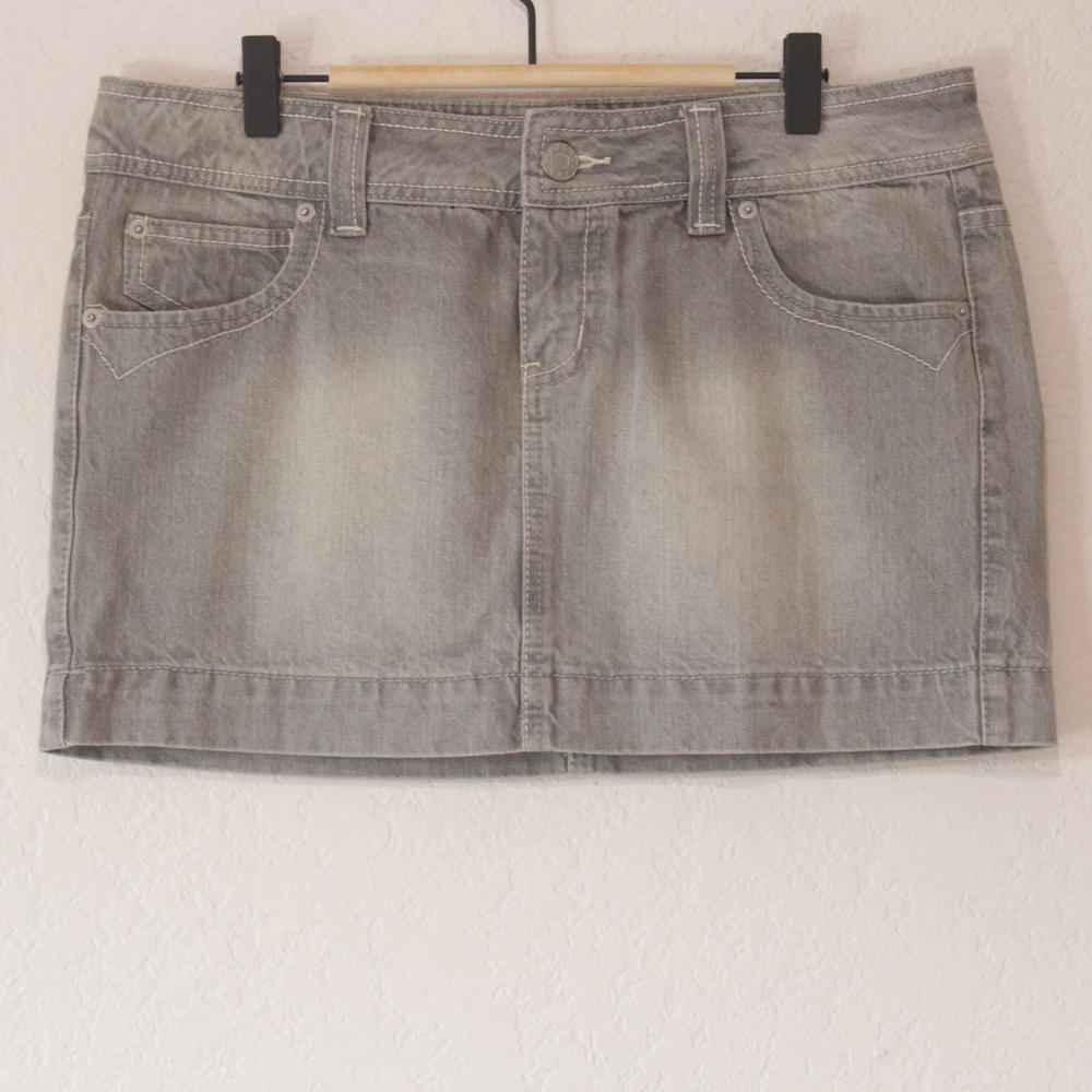 SO Gray Denim Skirt